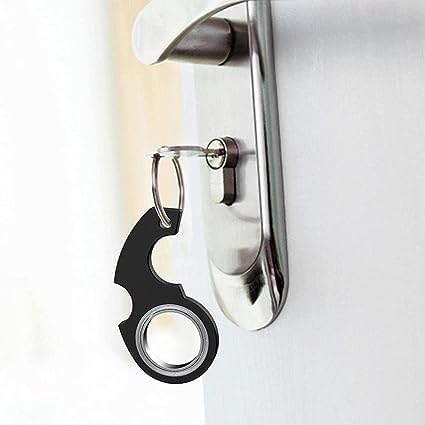 Black Keychain Spinner Fidget Ring Toy,Keychain Spinner Fidget Ring Metal Key Chain Spinner Fidget Ring Type Toy for Man Women and Kids,Fidget Spinners,Keychain Spinner Fidget