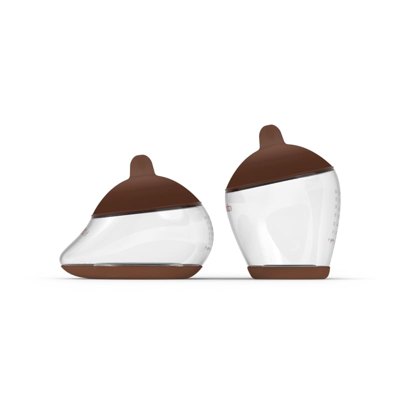 Baby Bottle Starter Kit Includes 2 Bottles 2 Nipples 2 Caps 2 Lids 2 Responsive Flow Valves, Cleaning Brush