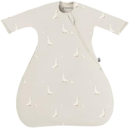 GUNAMUNA Long-Sleeve Transitional Swaddle Sleep Bag 1.0 TOG – Soothes Infants 3-6 Months, Easy Diaper Changes with WONDERZiP