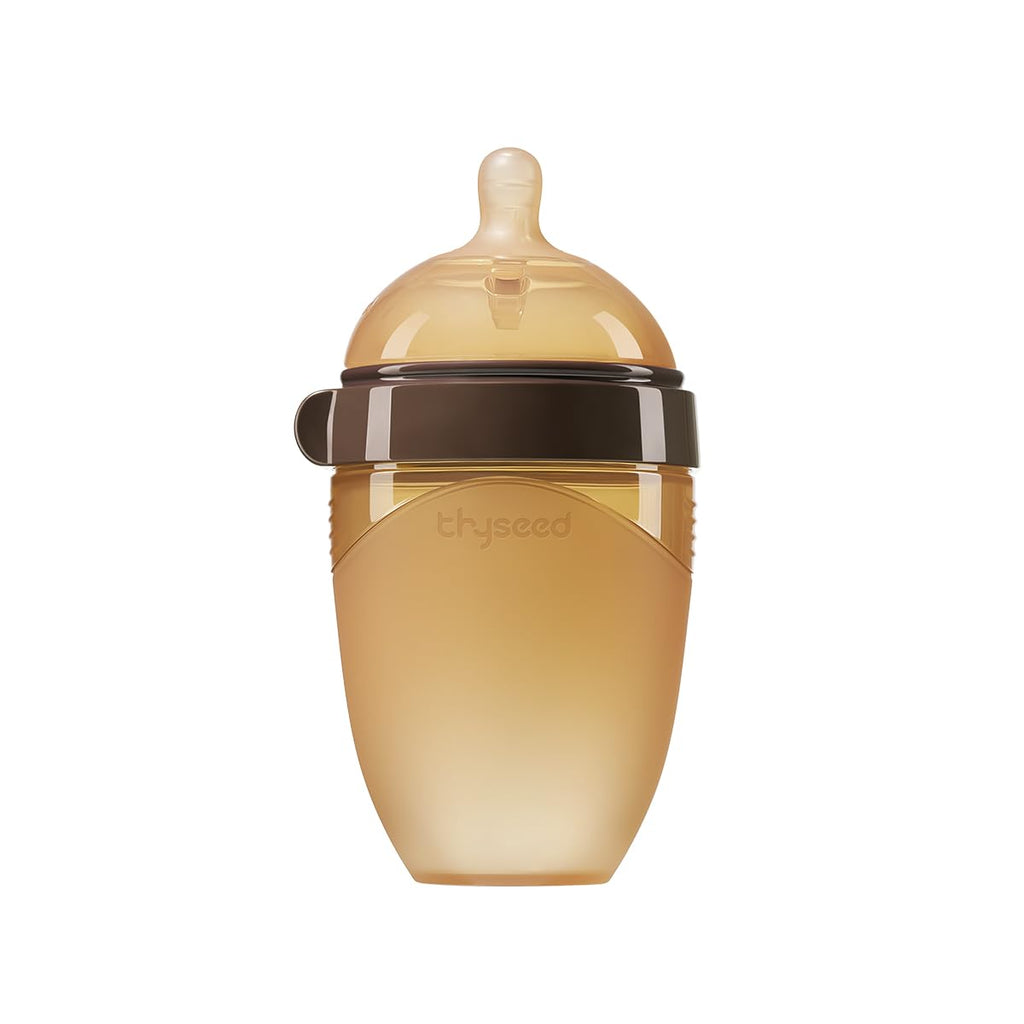 Silicone Natural Breast-Like Bottle with Nipple(0-3 Months),8oz，1pack