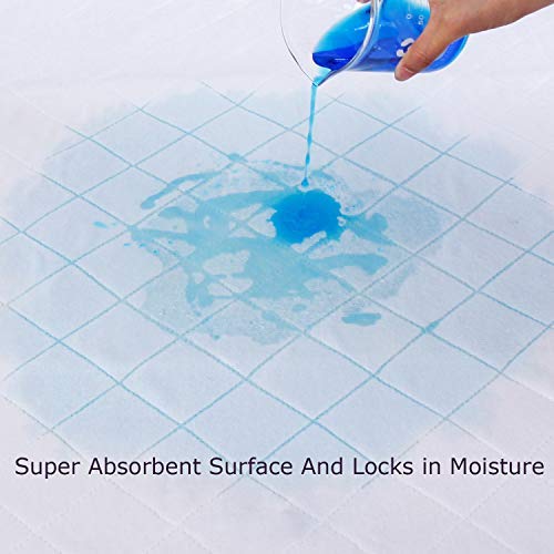 Waterproof Crib Mattress Protector 18" x 36", Non-Slip & Sturdy Mattress Pad Mat, 4 Layers Incontinence Bed Pad for Children Adults, Pets Training Pee Pad, White