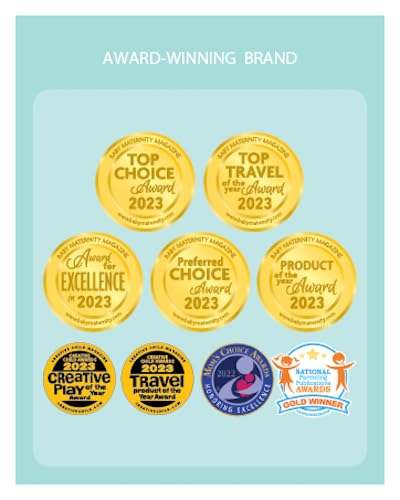 Regalo My High Chair Portable Travel Fold & Go Highchair, Indoor and Outdoor, Bonus Kit, Includes Tray with Cup Holder, Aqua/Turquoise