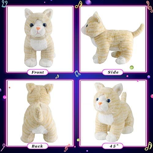 Glow Guards 14'' Light up Musical Kitty Stuffed Animal Soft Realistic Cat Plush Toy with LED Night Lights Lullabies Singing Glow Birthday Children's Day for Toddler Kids