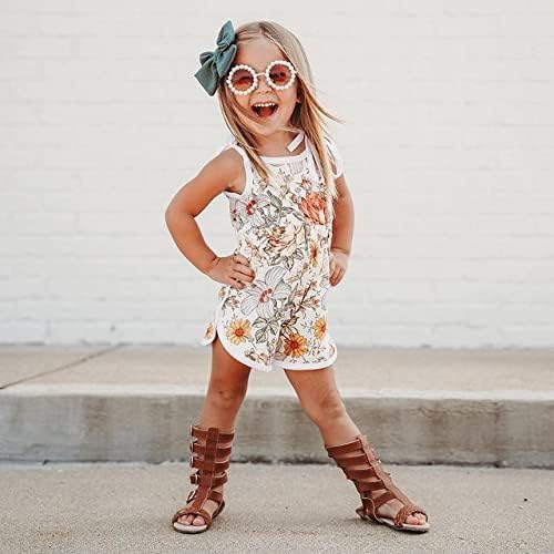 WZTYYDS Toddler Baby Girl Summer Clothes Floral Romper Tie-Up Strap Halter Jumpsuit Infant Summer Sling Playsuit 6M-3T