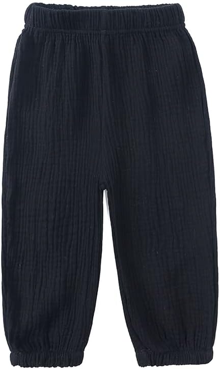 MYGBCPJS Baby Boys Girls Cotton Linen Trousers Kids Casual Ankle Pants Loose Long Bloomers