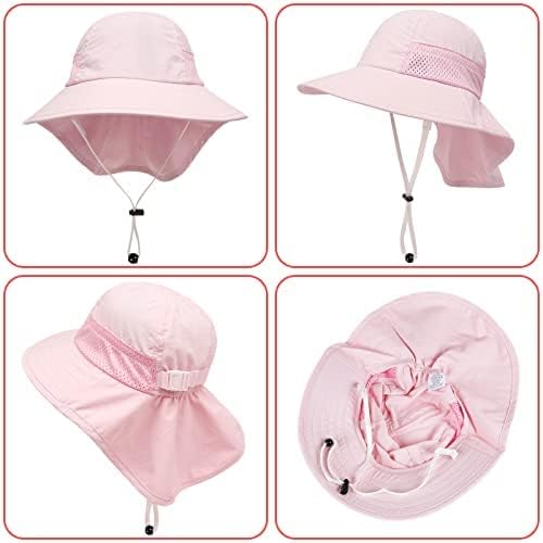 Toddler Baby Sun Hat Kids Summer UPF 50+ for Boys Girls Adjustable Beach Hats with Bucket Wide Brim Age 1-7 Years