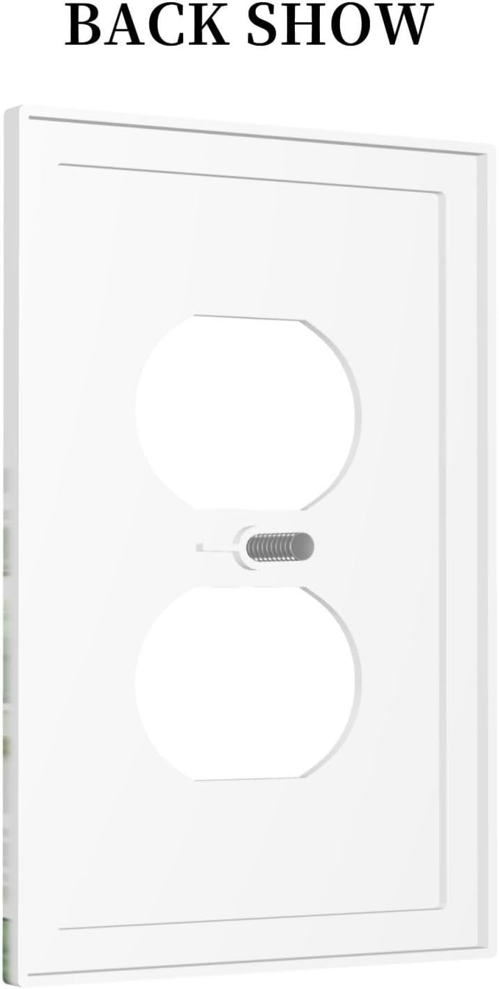 Palm Tree Banana Leaf Green Rainforest Natural Landscape Outlet Covers 1 Gang Duplex Light Switch Cover Decorative Switch Plates Electrical Receptacle Faceplate Wall Plate for Bed Room Living Room