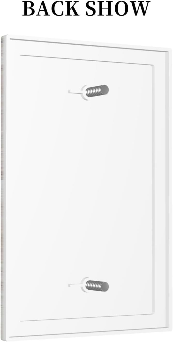 Light Switch Cover Plate Rustic Vintage White Wood Grain 1 Gang No Device Blank Electrical Wall Plates Faceplate Decorative Switch Plate for Farmhouse Home Decor