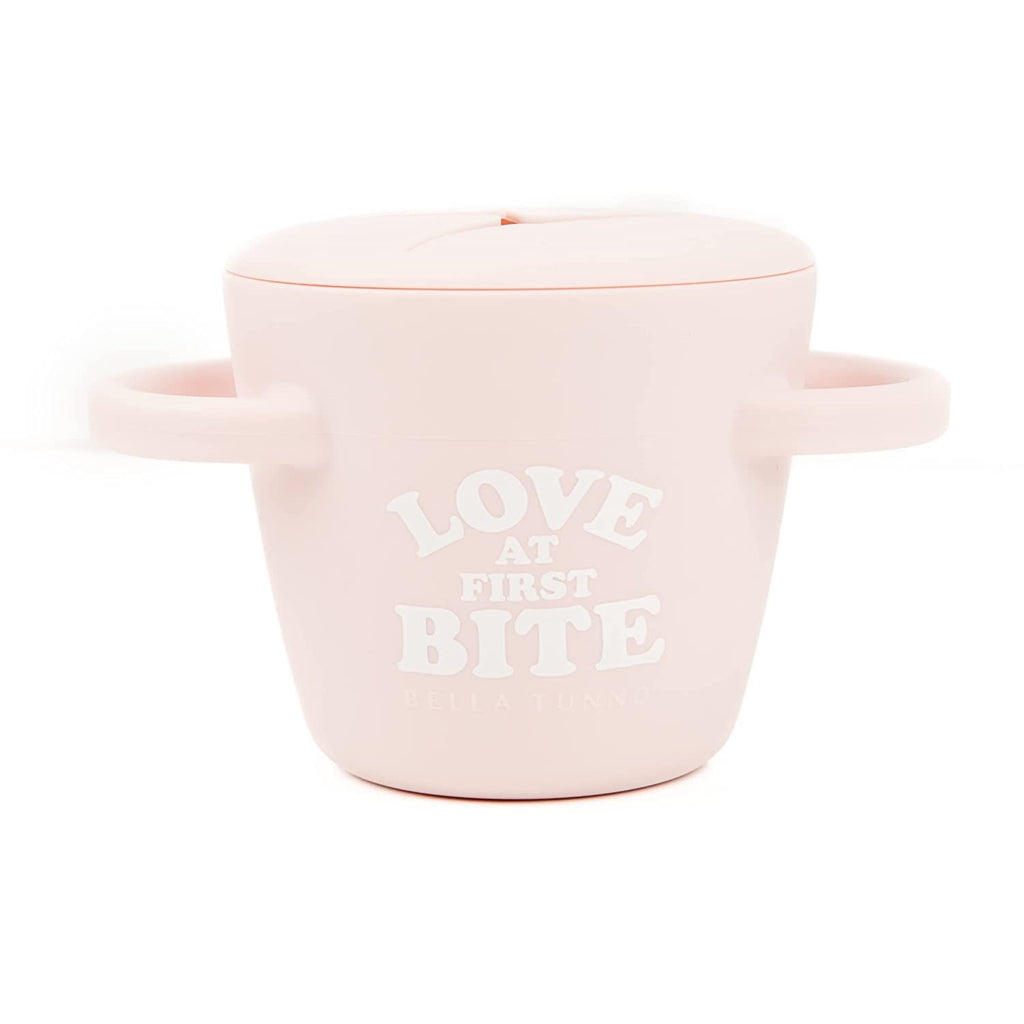 Bella Tunno Snack Cups for Toddlers, Silicone Spill Proof Food Container with Lid, Babies & Kids 6-12 Months, Love First Bite