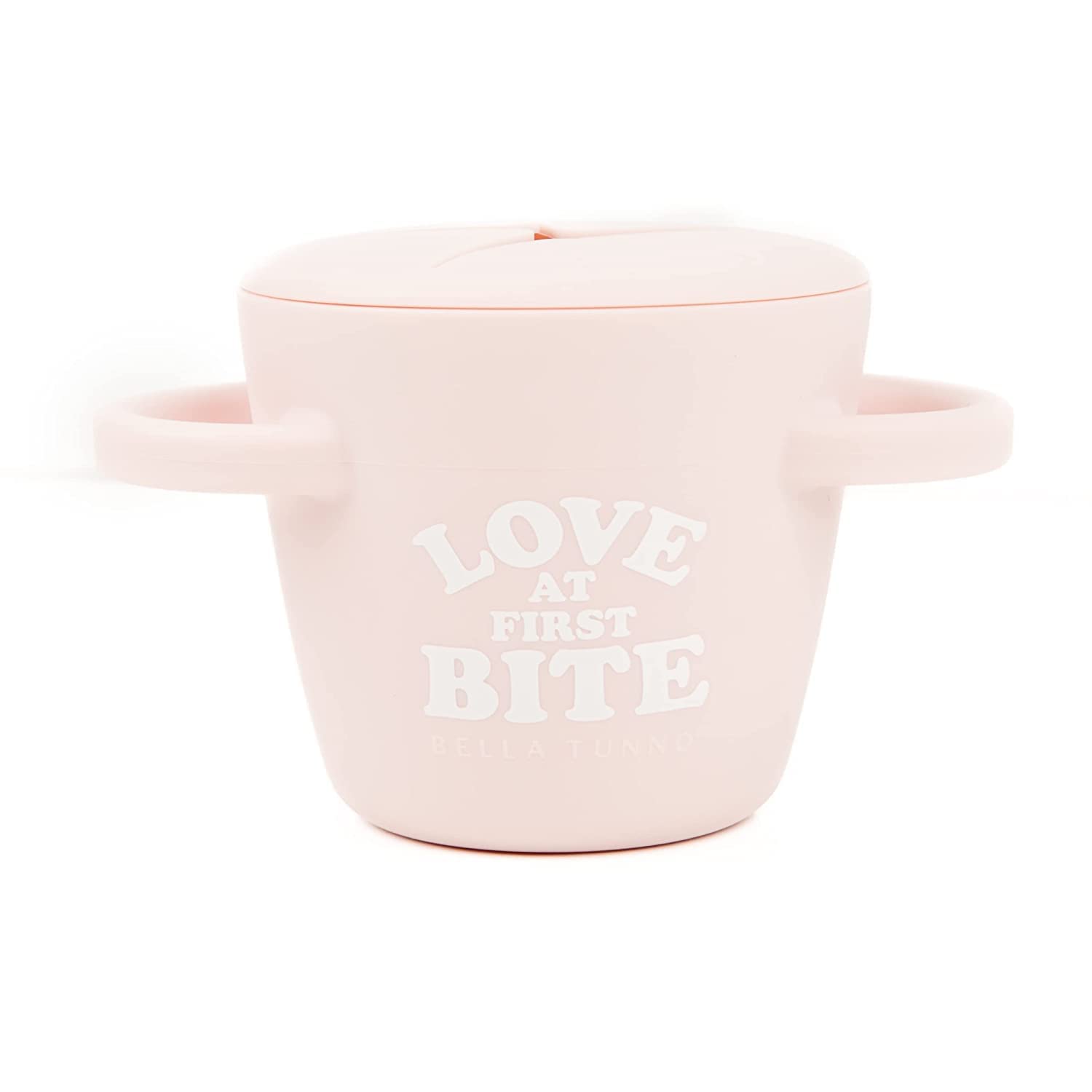 Bella Tunno Snack Cups for Toddlers, Silicone Spill Proof Food Container with Lid, Babies & Kids 6-12 Months, Love First Bite