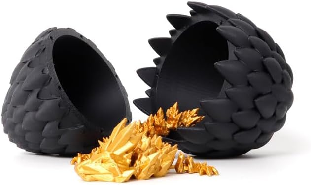 3D Printed Dragon Egg, 12'' Mystery Crystal Dragon Egg Fidget Toys Full Articulated Dragon Home Office Decor Executive Desk Toys for Autism/ADHD