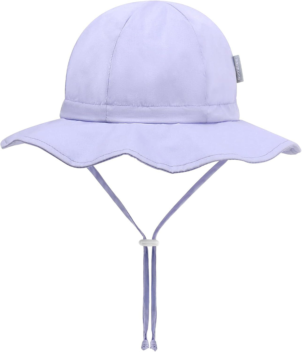 UPF 50+ Baby Bucket Hat - Wide Brim Sun Protection Beach Cap for Girls - Cute & Adjustable Toddler Hat