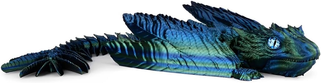 Feathered Wyvern Dragon, 3D Printed Dragon, Articulated Dragon Fidget Toy, 3D Dragon with Wings, Adult Anxiety Relief Desktop Toys for Home Office Decor
