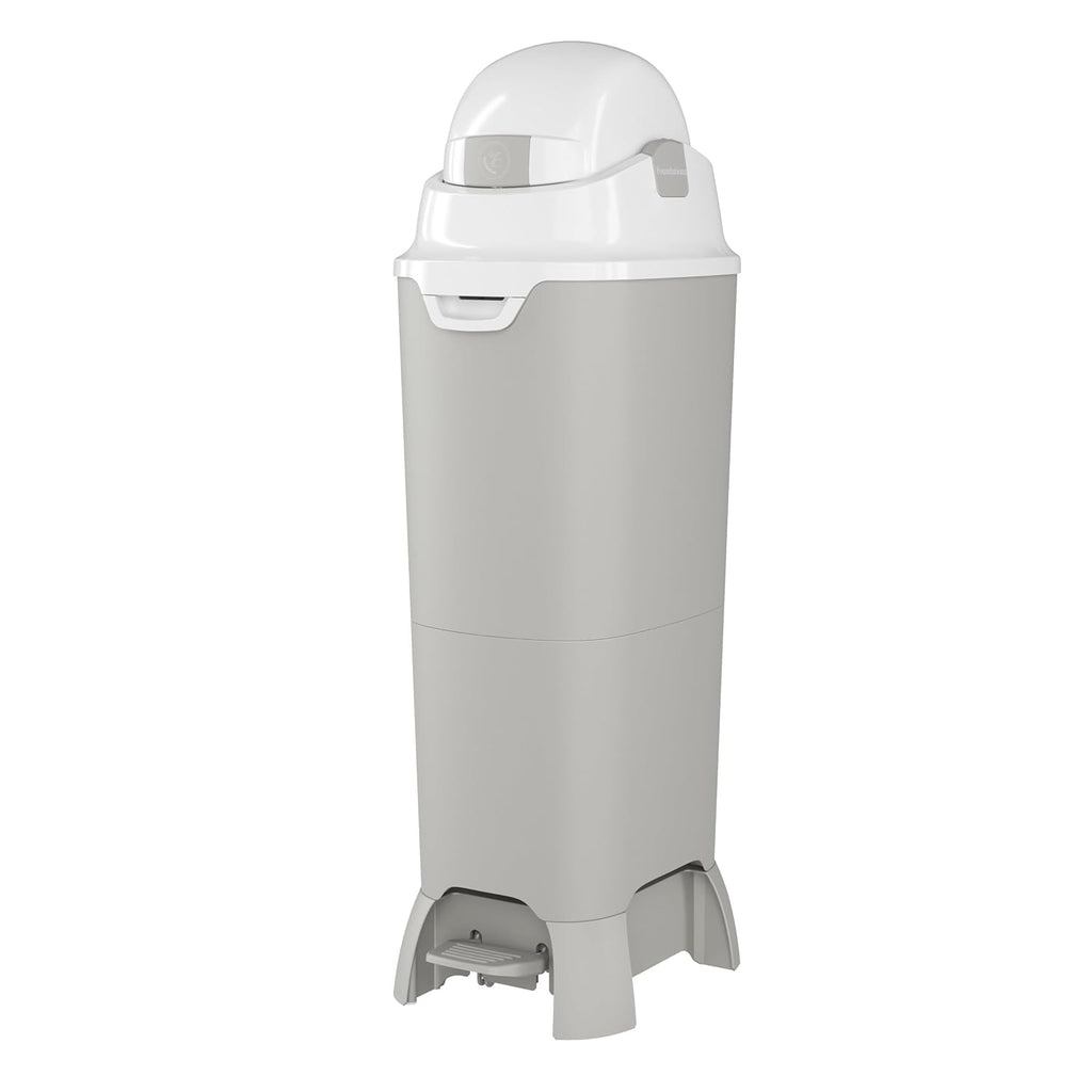 Foundations Hands Free Tall Diaper Pail with Airtight Lid - Durable & Odorless Diaper Disposal, Large Capacity, Holds up to 60 Newborn Diapers, Refill with Any Bags - Gray