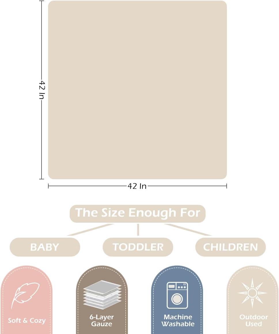 Ultra Soft Checkered Muslin Baby Blanket Pack of 2 Cotton Swaddles Bed Blankets for Babies and Toddlers Boys Newborn 42 x 42 inches (Blue and Coffee)