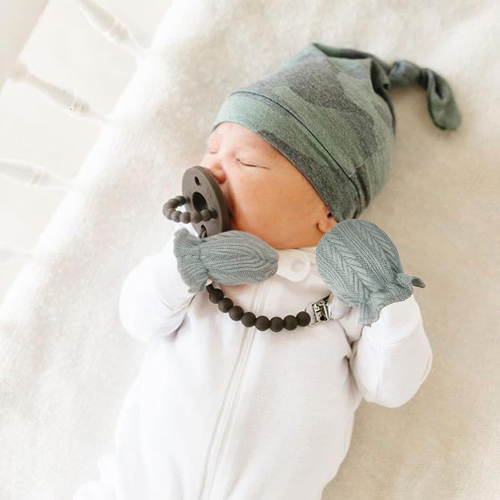 Newborn Baby Mittens No Scratch Cotton Elastic Wrist Gloves Infant Toddler Mittens for Baby Boy Girl 0-6 Months