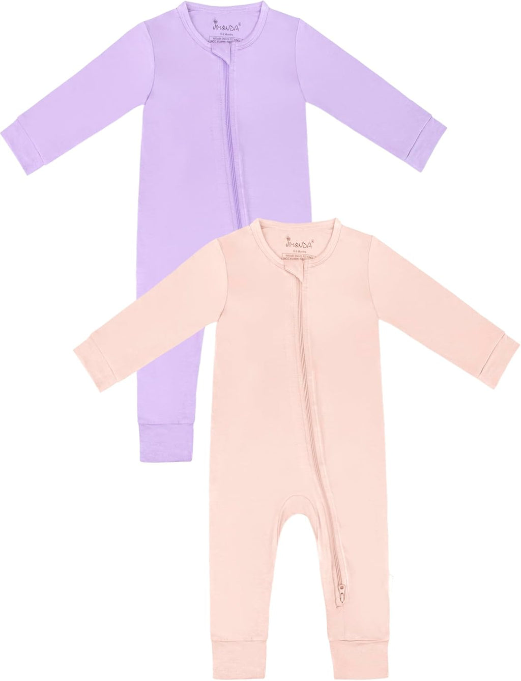 Jimonda Baby Romper Boys Girls Bamboo Pajamas 2-Way Zipper Footless Unisex Long Sleeve Sleepers Sleep and Play 0-24 Months