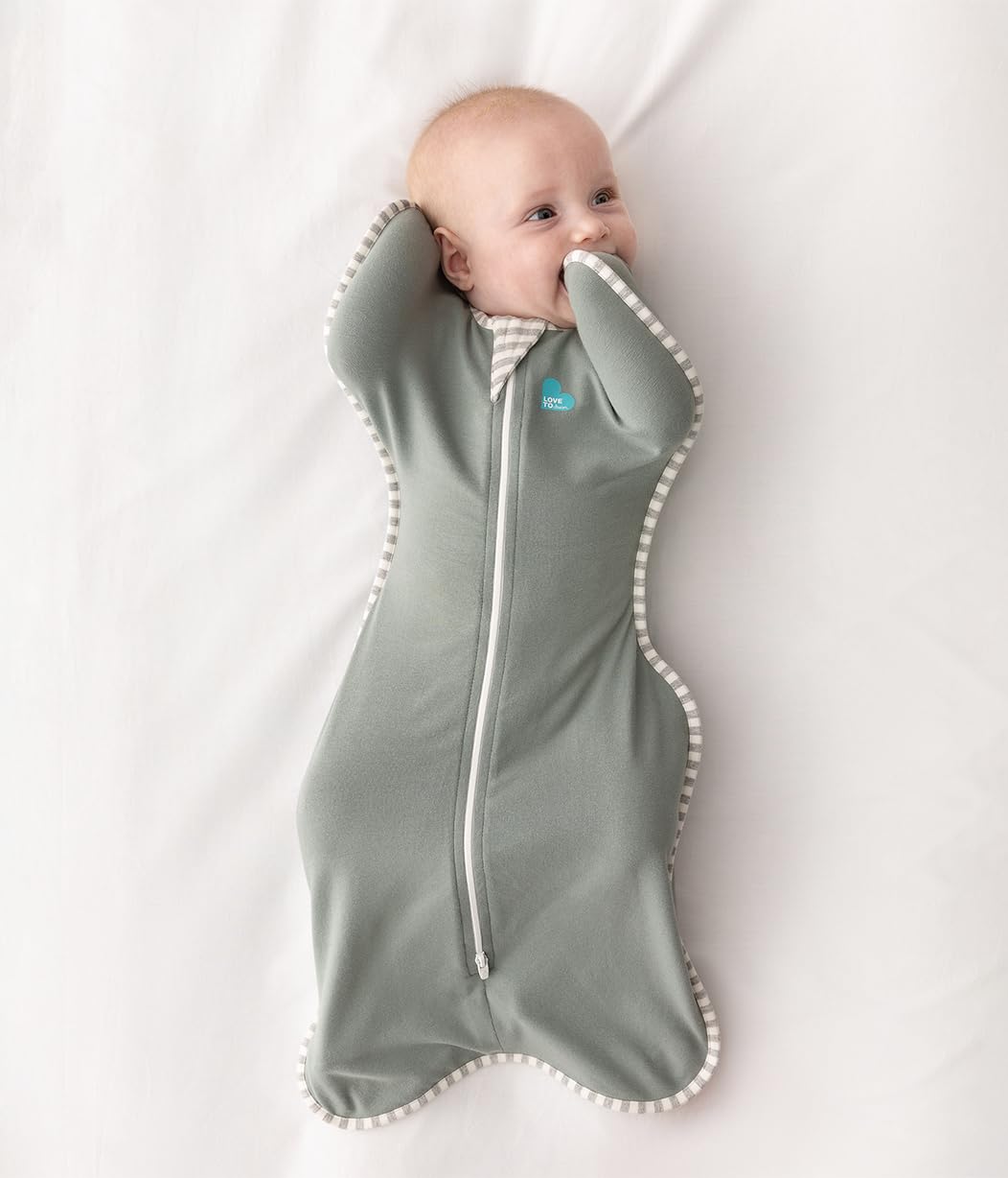 Love to Dream Swaddle UP, Baby Sleep Sack, Self-Soothing Swaddles for Newborns, Improves Sleep, Snug Fit Helps Calm Startle Reflex, New Born Essentials for Baby, 1.0 TOG, 5-8.5 lbs, Deep Olive