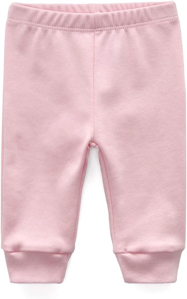 Unisex Newborn Baby Cotton 4-Pack Pants Embroidery Pringting Casual Leggings 0-24 Months for Boys and Girls