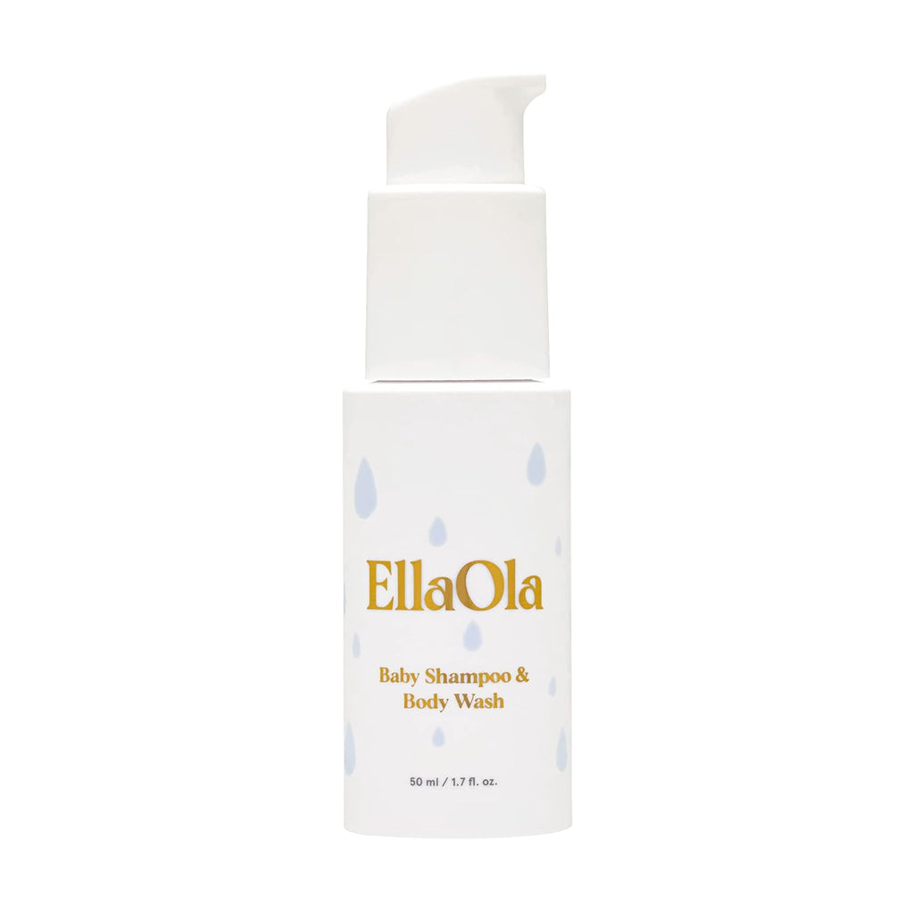 Travel Baby Shampoo & Body Wash - Organic, Hypoallergenic Baby Soap Hydrates + Nourishes Skin Barrier While Cleansing, Tear Free Formula | 1.7 fl. oz.