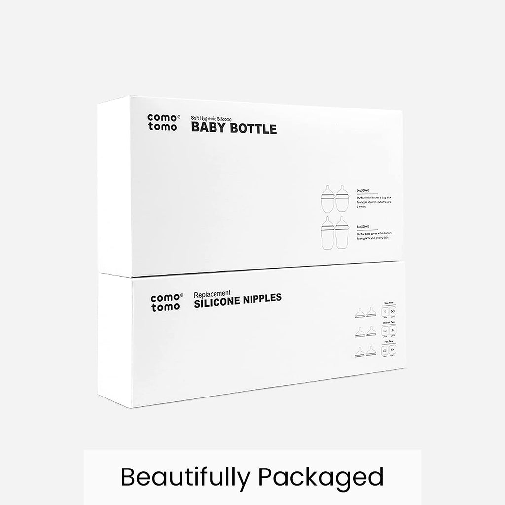Comotomo Baby Bottle Bundle, Pink, (7 Piece Set)