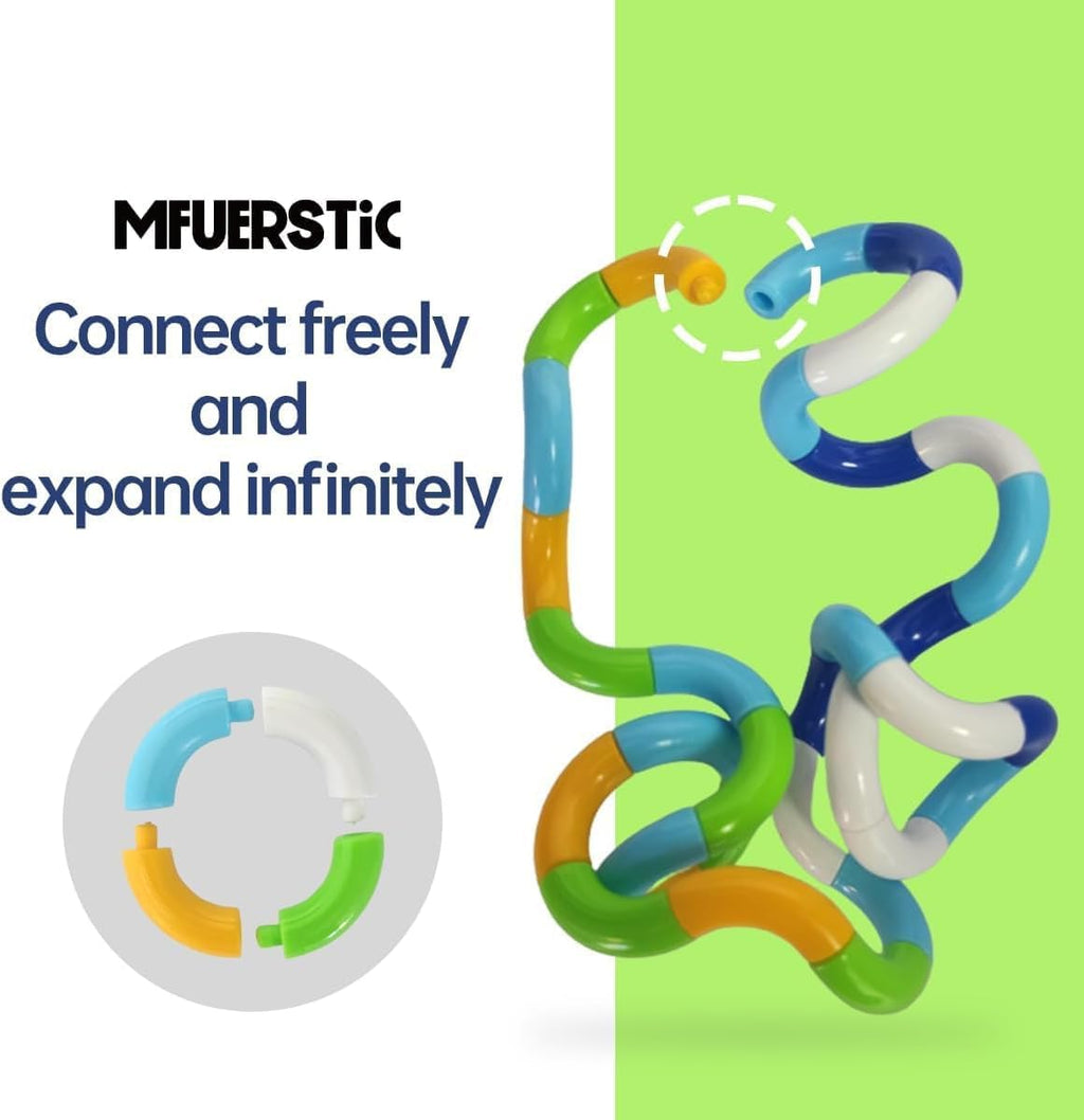 100PCS Random Multicolored Quiet Fidgets Toys for Unique Fidget Experience, Anti Anxiety Sensory Toys Combine into New Shapes,Brain Imagination Tools,Party Supplies