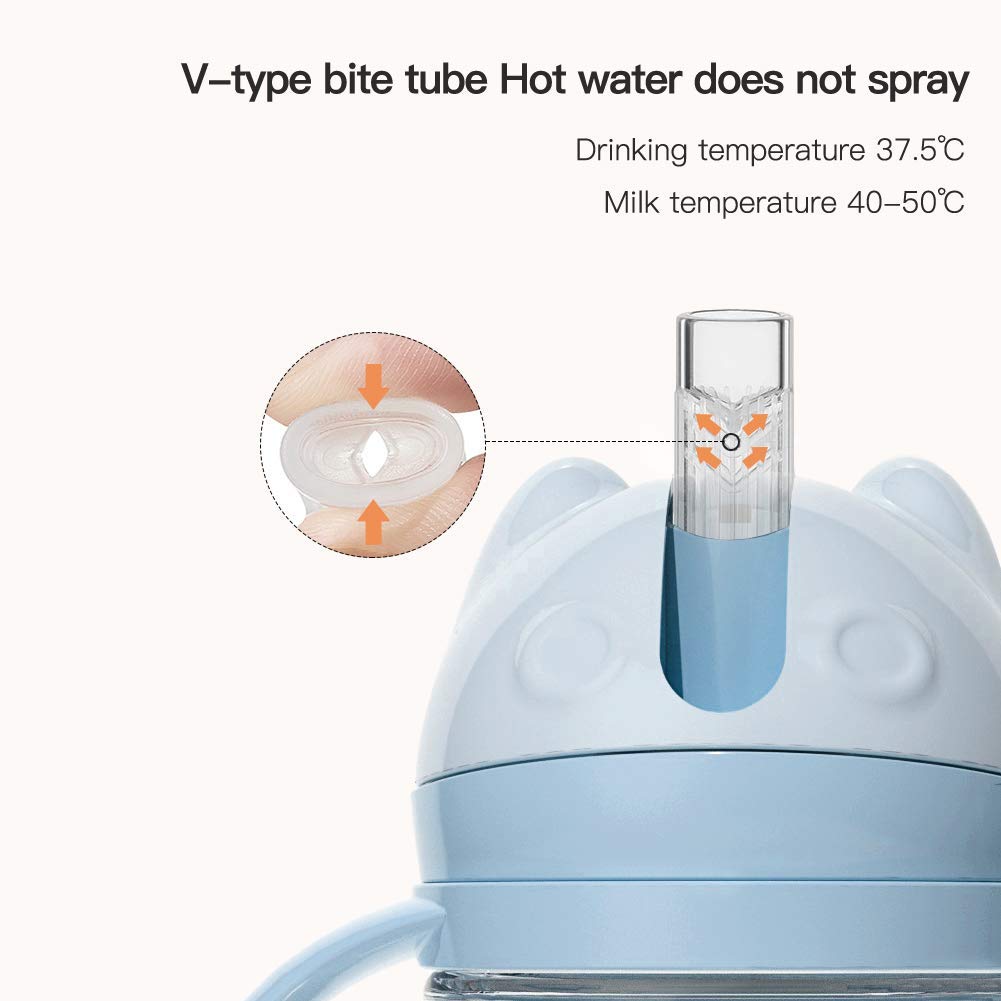 POTATO Toddler Cups Spill Proof Sippy Cup with Handles and Strap, Straw Cup, 8oz, Blue