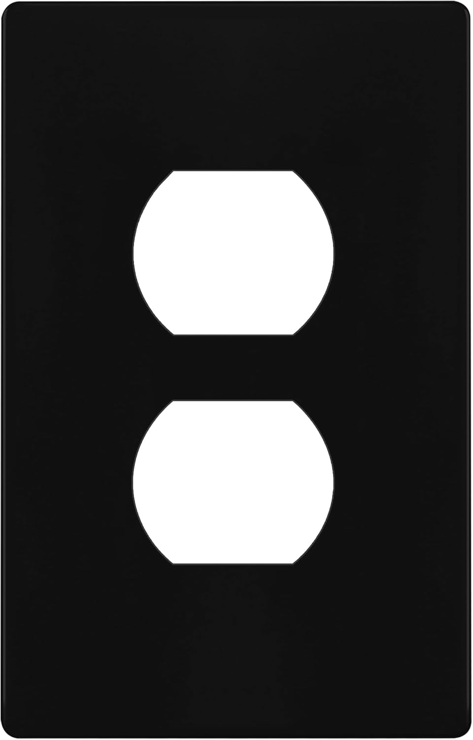 TG Mid-Size Screwless Duplex Wall Plate, Child Safe Receptacle Outlet Cover, Medium Size 1-Gang 4.88" H x 3.11" L, Polycarbonate Thermoplastic, UL Listed, SP-MS1-BK, Black (1 Pack)