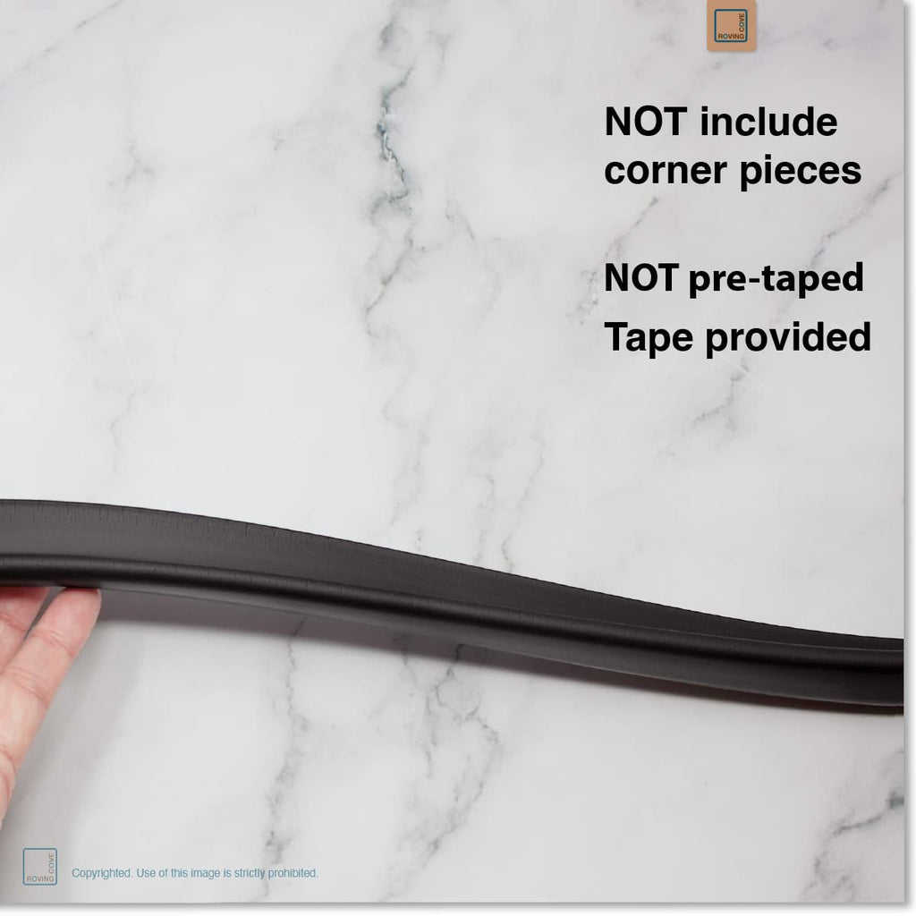 Roving Cove Slim-Fit Edge Protector for Baby Proofing (9ft Small Edge Only), Soft Rubber Foam, Furniture Edge Bumper Guard, Desk Edge Cushion, 3M Adhesive, Onyx Black