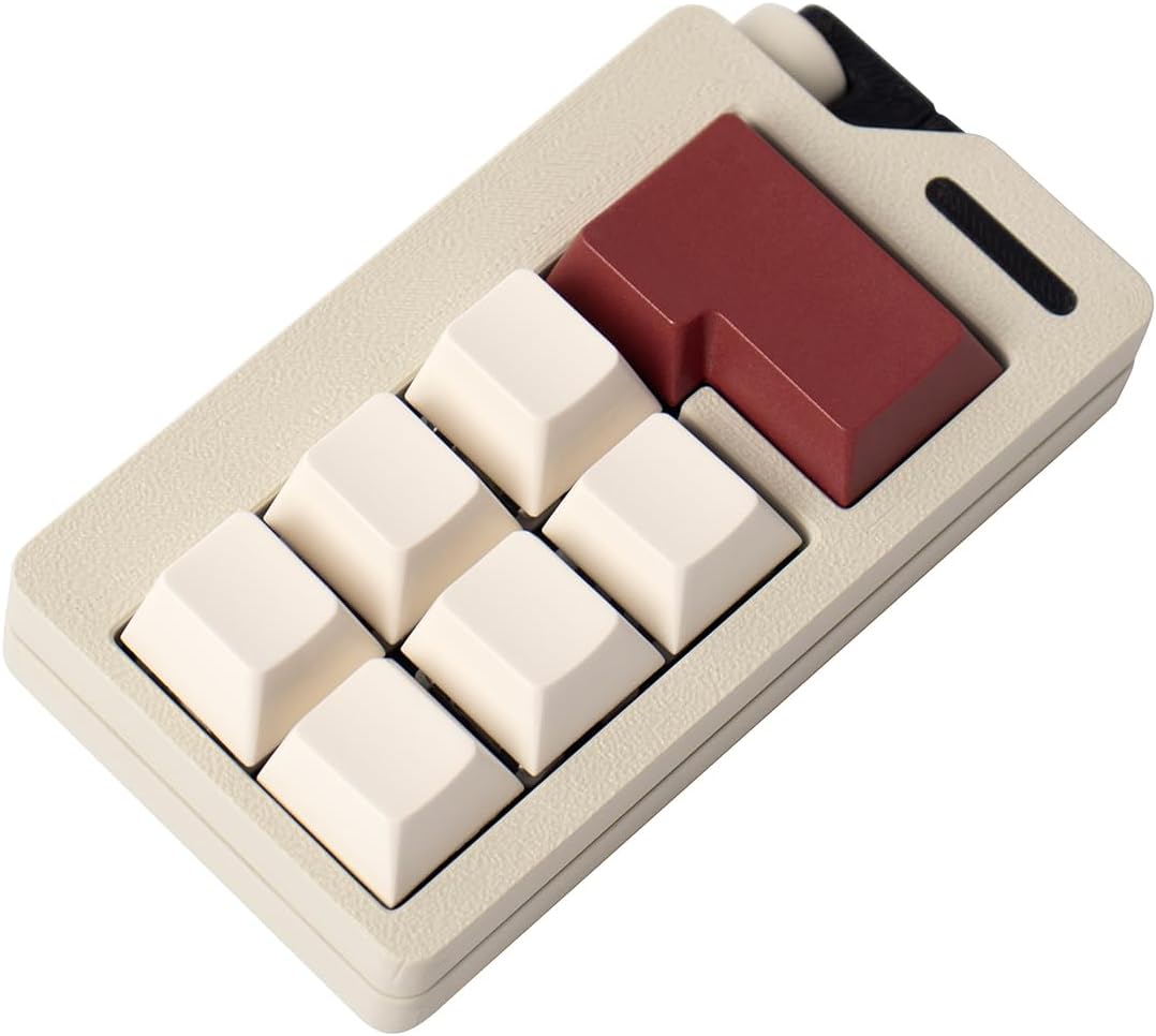 Keyboard Fidget Toys for Adults 3D Printing Keyboard Clicker Fidget Sensory Fun Toys with Keycaps Switch for Anxiety Decompression (White)