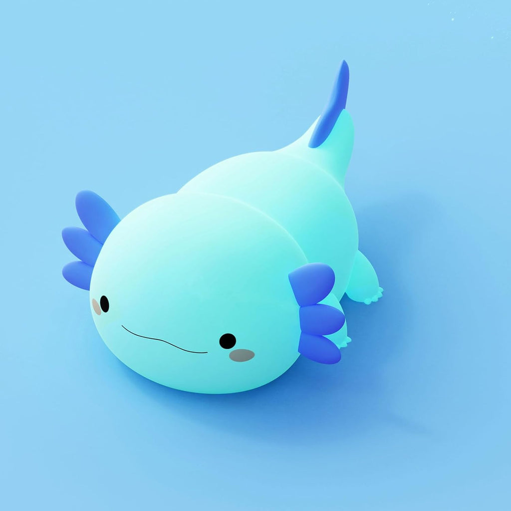 DREAMING MY DREAM Axolotl Night Light for Kids,Cute Axolotl Gifts lamp Rechargeable Light Table Bedside Lamp,LED Animal Silicone Nursery Night Lamp Cute Room Decor for Kids Girls Boys