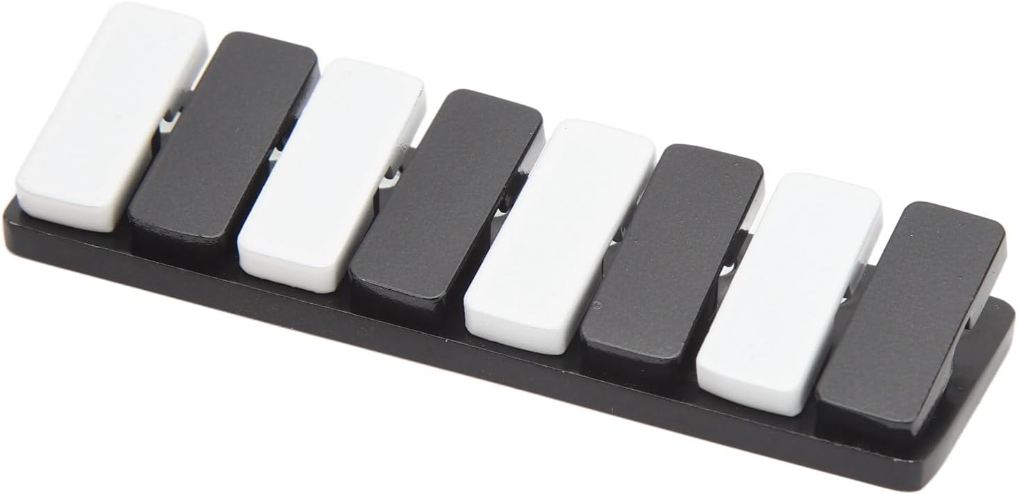 Fidget Slider Toy, Piano Key Haptic Clicker Toy, Alloy Metal Poker Push Card Fidget Slider Toy, Mini Slide Toys Compact Fidget Slider Toys (Black)