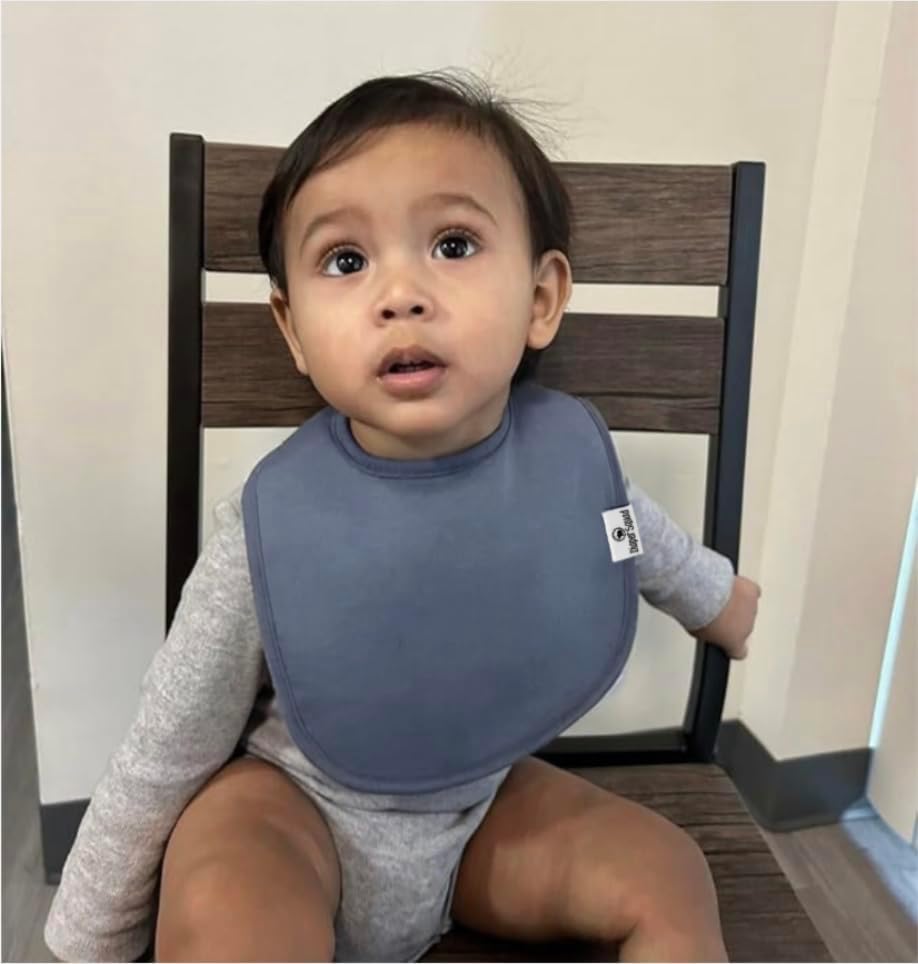 DiaperSquad's Baby Bibs for Drooling and Teething, Bibs for Boys, Baby Girl - Solid Cotton Baby Drool Bibs