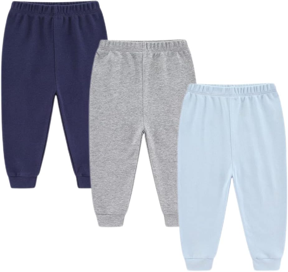 Unisex Newborn Baby Cotton 4-Pack Pants Embroidery Pringting Casual Leggings 0-24 Months for Boys and Girls