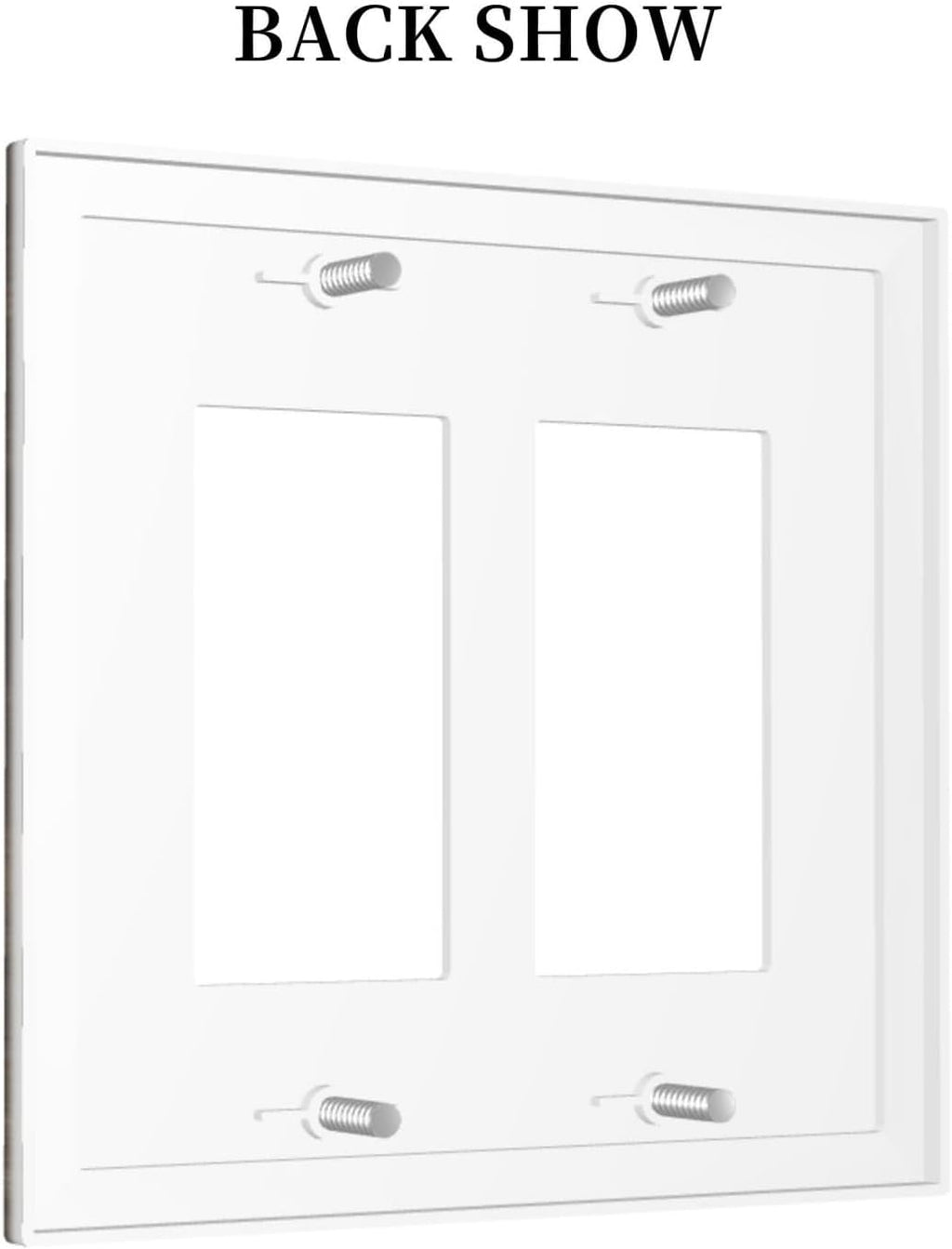 Rustic Brown Wood Grain Dark Oak Decorative Outlet Covers 2 Gang Double GFCI Rocker Electrical Wall Panels Light Switch Cover Plate for Farmhouse Home Decor