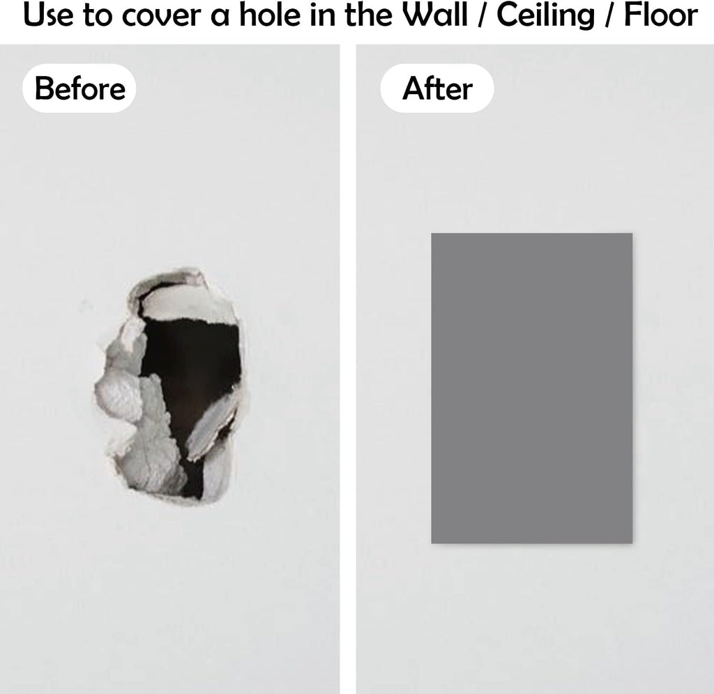 Rubber Bond Self-Adhesive Rubber Wall Outlet Cover Plate 5 Pack - Easy to Apply Peel & Stick Drywall Hole Patch - 5x3 Inch Screwless Blank Wall Plate Cover - Premium Rubber Wall Hole Cover (Grey)