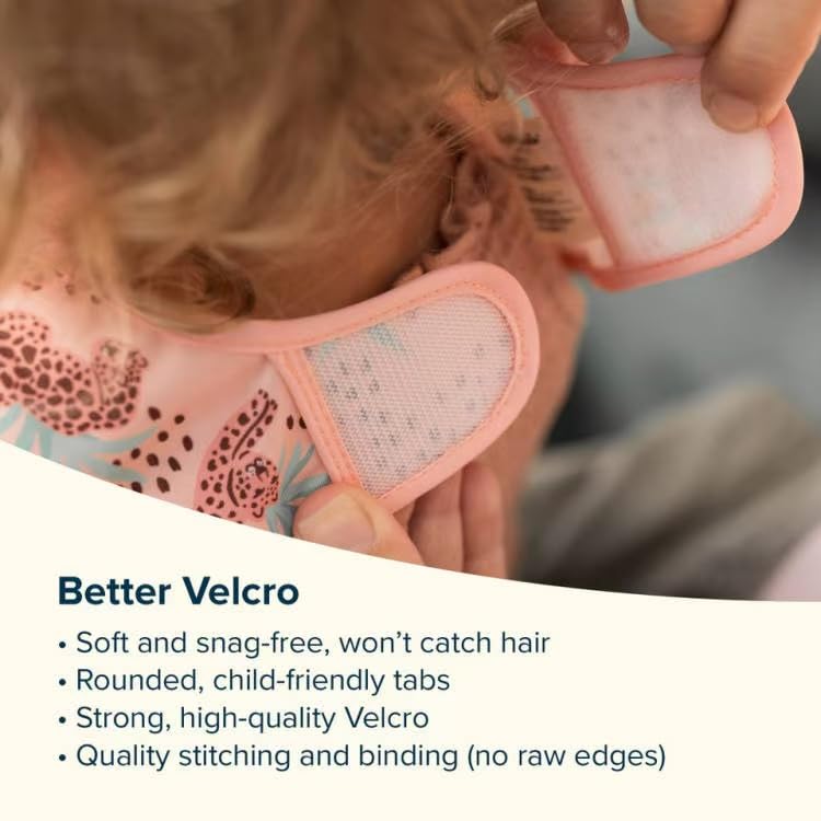 Tiny Twinkle Mess Proof Baby Bib - Waterproof & Lightweight Baby-Led Weaning Apron | 100% Recycled Polyester, Easy Clean & Machine Washable (Flutter, Small 6-24 Months)