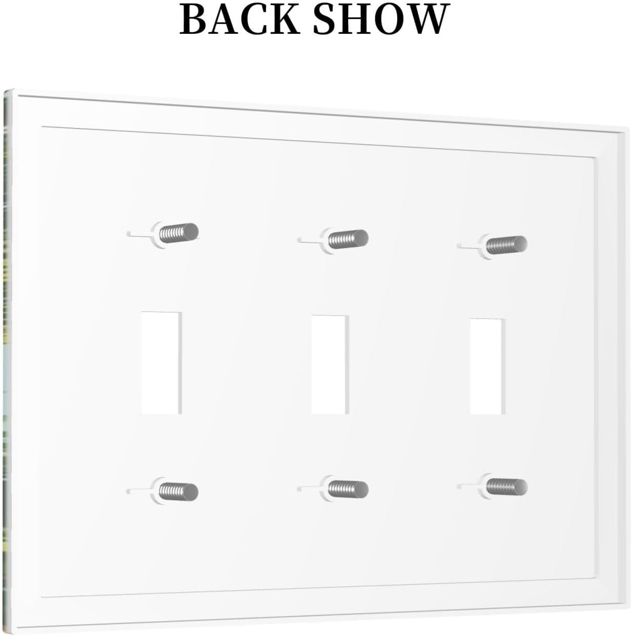 Summer Sky Coconut Palms Trees Green Plants Leaf Decorative Switch Plates 3 Gang Wall Plate Triple Toggle Light Switch Cover Faceplate Electrical Wall Panels for Bed Room Living Room Decor