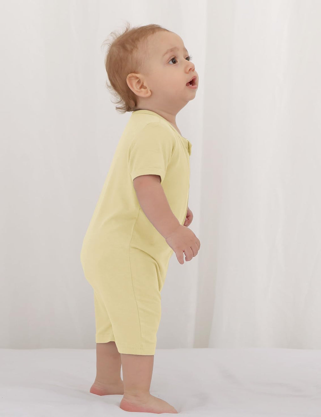 Jimonda Boys Baby Girls Short Sleeve Romper Unisex Baby Footless Pajamas With Viscose 2-Way Zipper Front 3Pcs0-24Months