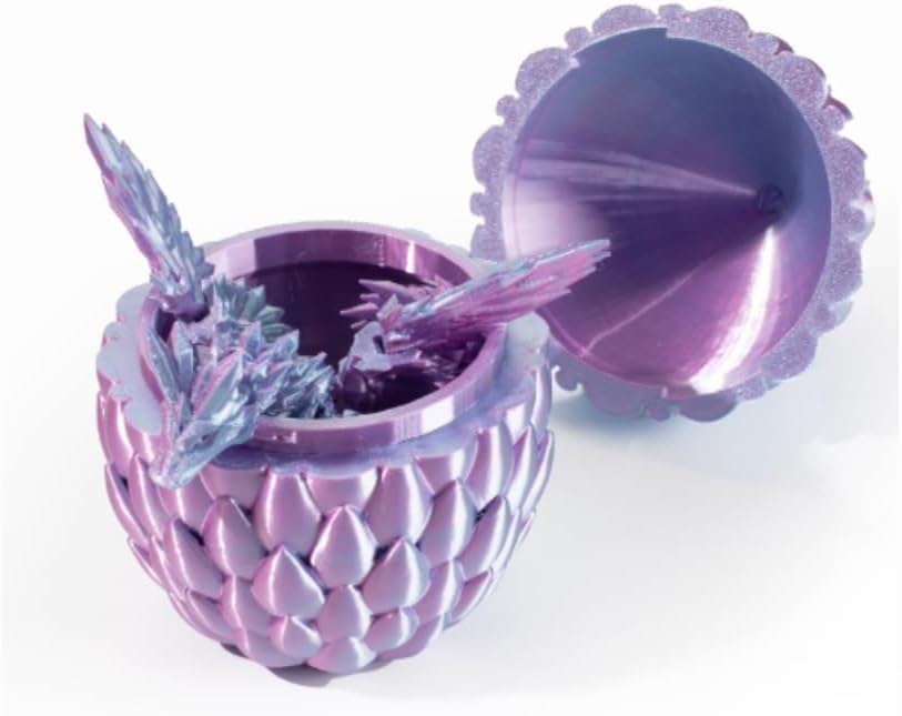 GerRit 3D Printed Dragon，Crystal Dragon，3D Printed Stuff，Dragon Fidget Toy，3D Dragon Eggs with Dragon Inside，Home Office Decoration, Administrative Desk Toys (Dream Orange)