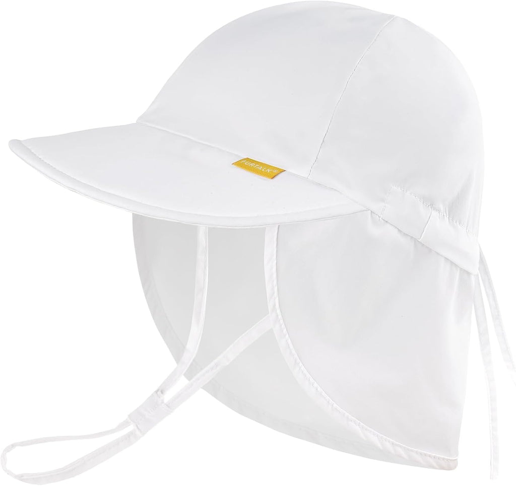 FURTALK Baby Sun Hat Summer Beach Hat UPF 50+ Adjustable Soft Baby Swim Hat with Neck Flap