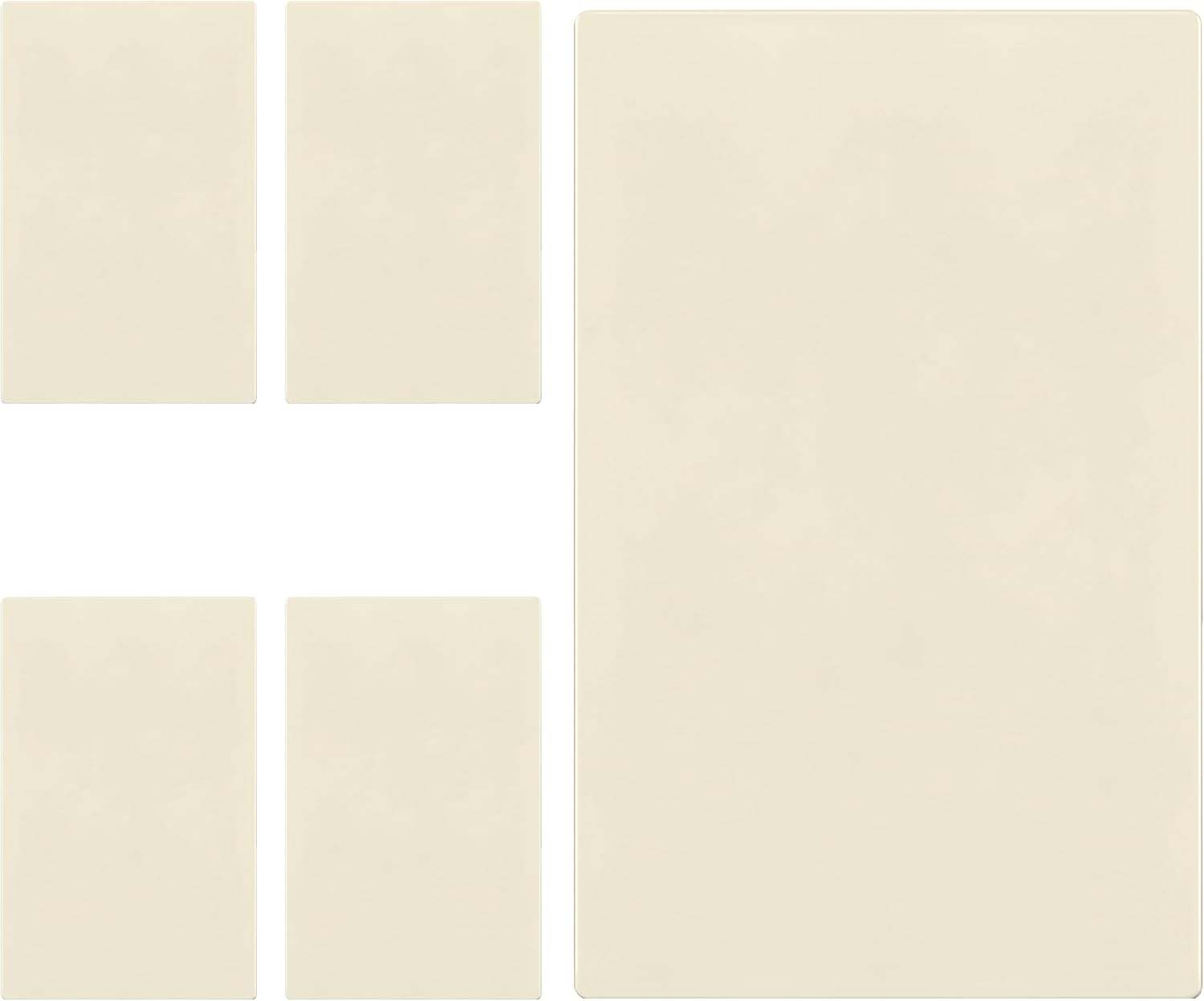 TG Mid-Size Screwless Blank Wall Plate, Child Safe Blank Device Outlet Cover, Medium Size 1-Gang 4.88" H x 3.11" L, Polycarbonate Thermoplastic, UL Listed, SP-MB1-LA5P, Light Almond (5 Pack)