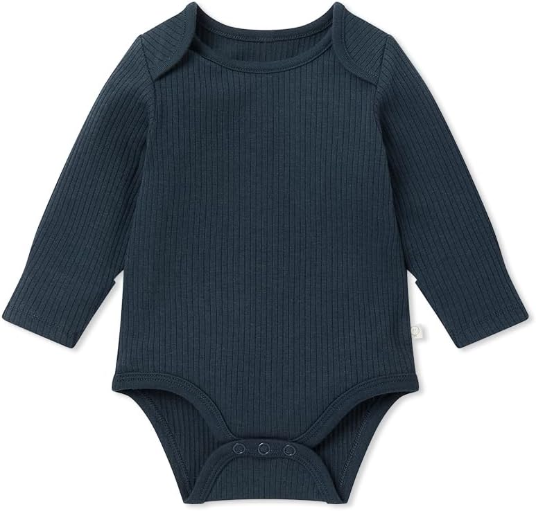 MORI Baby Unisex Long Sleeve Bodysuit Viscose from Bamboo and Organic Cotton - Comfortable Toddler Romper for Boys and Girls