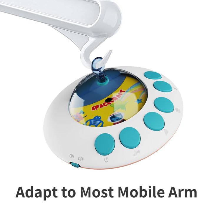 Eners Crib Mobile Music Box, Baby Mobile Spinner with Lights, Rotation, Moon and Star Projection, Crib Toys Attachments for Boys Girls (Music Box Pink)