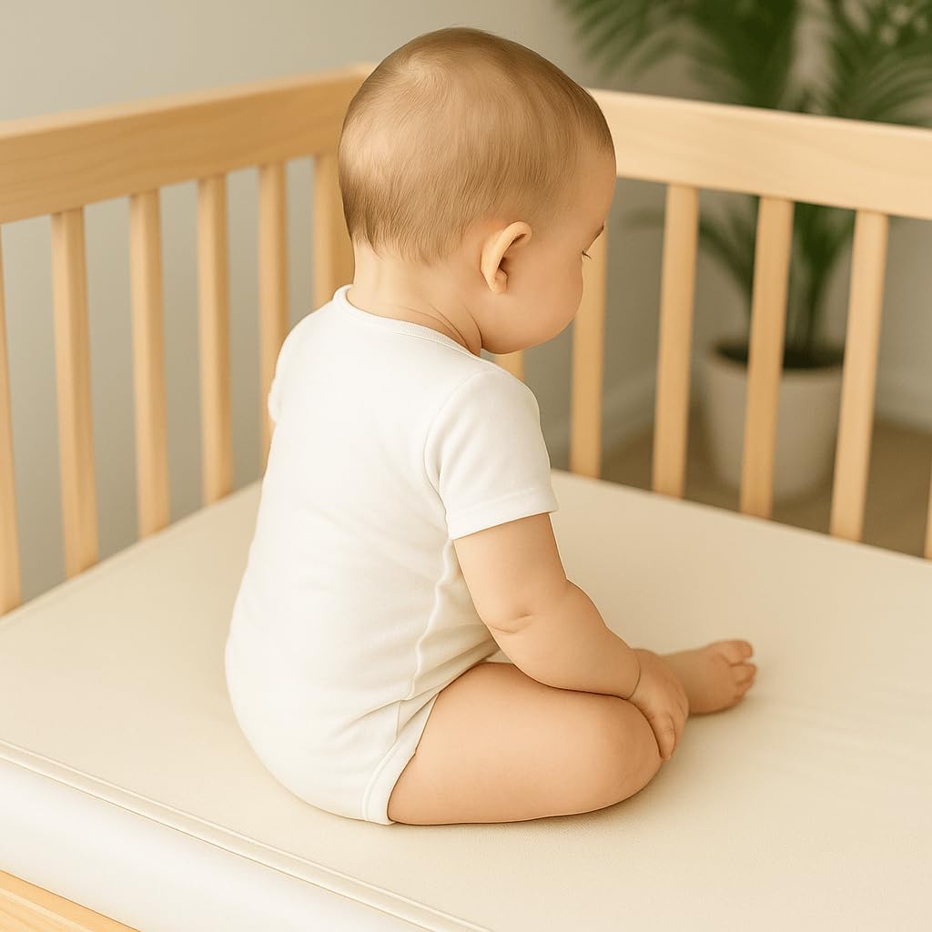 Organic Cotton Crib Mattress Protector - Water Resistant Flat Sheet Liner Pad, Skin Friendly, Chemical-Free Pure Cotton [GOTS-Certified] for Cradle (36"x18") - Made in USA