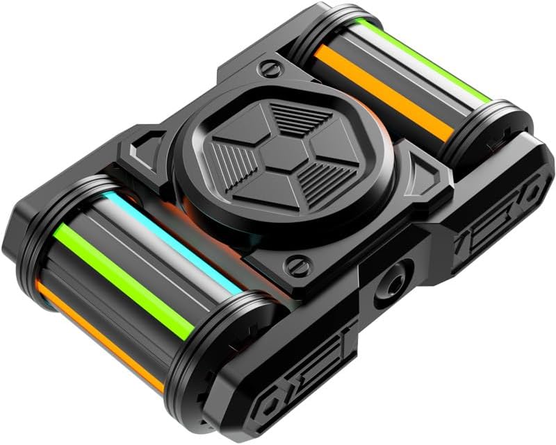 Tank Fidget Roller,Metal,Glow in The Dark Adult Handheld Fidget Spinner,EDC Fidget Toys,Ideal Gift for ADHD/ADD/Autism to Relieve Stress&Tension&Anxiety,Promote Focus&Clarity(Black)