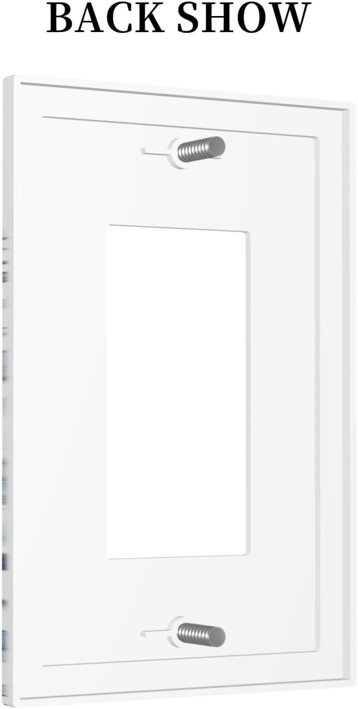 Decorative Outlet Covers Light Blue Watercolor Leaves Plant With Floral 1 Gang Single Rocker Light Switch Cover Plate Wall Plates GFCI Faceplate for Bedroom Bathroom Decor