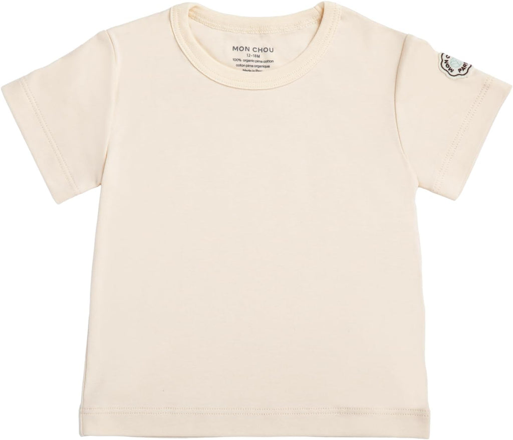 Mon Chou Premium Short Sleeve Shirt - Ultra Soft, 100% Pima Cotton Crew Neck Baby T Shirts - Organic Cotton Baby Clothes
