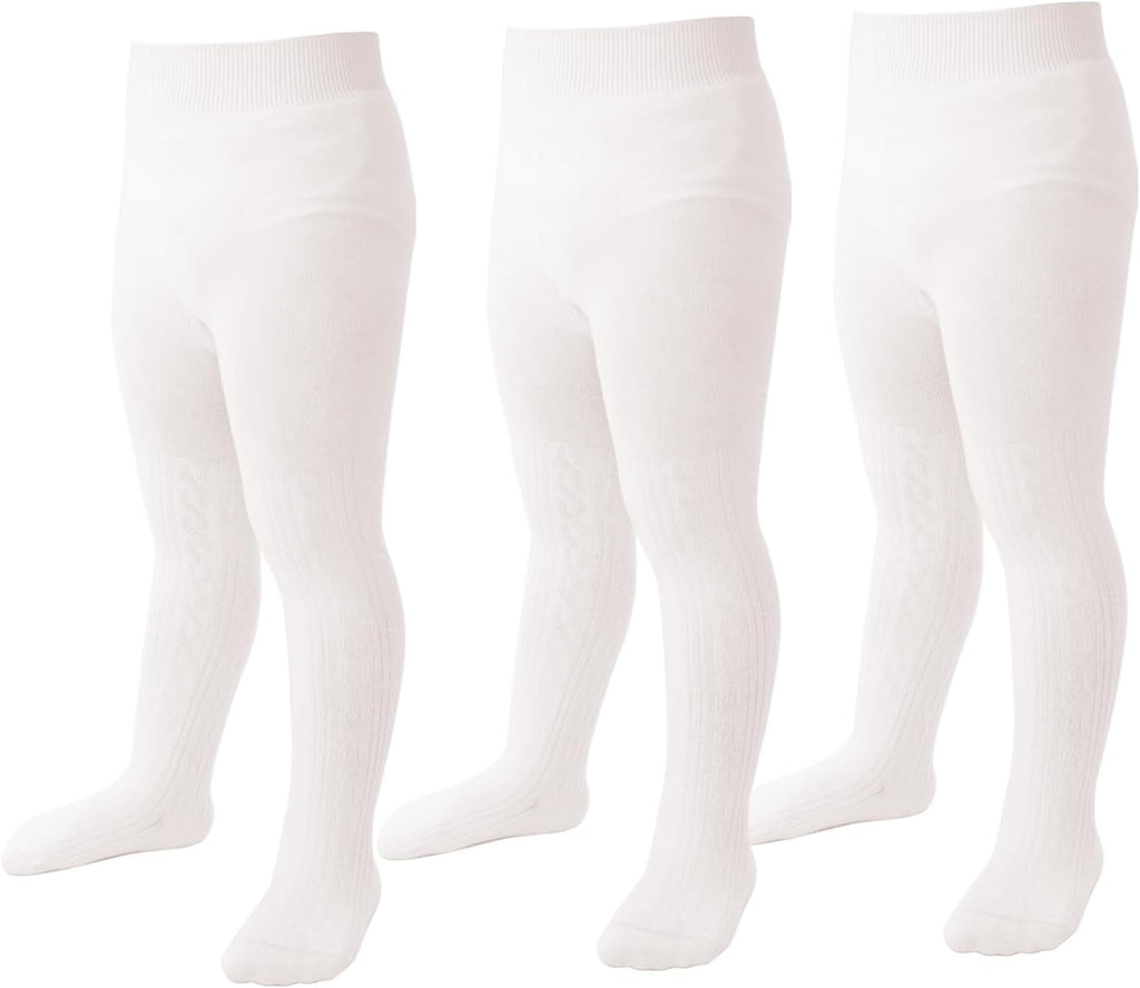 Marchare Baby Girls Tights Thick Solid Cable Knit Leggings Winter Warm Stockings For Toddler Girls 1/2/3/4/5 Pack
