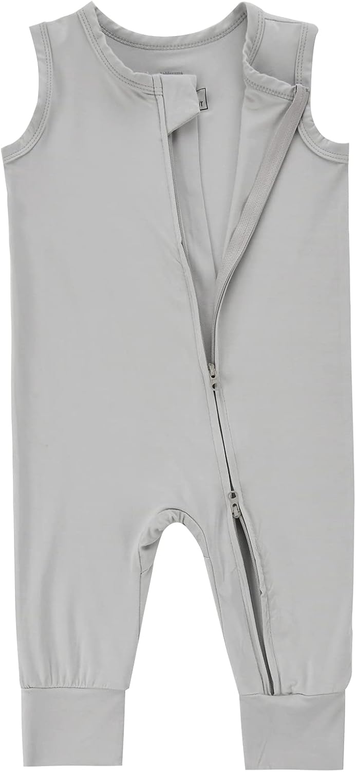 Baby Sleeveless Romper Zipper Toddler Summer Jumpsuit Rayon Outfits Infant Footless Pajamas 0-24m